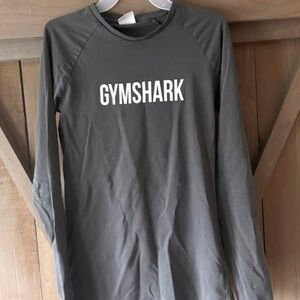 Gymshark Charcoal Gray Long Sleeve Logo Tee